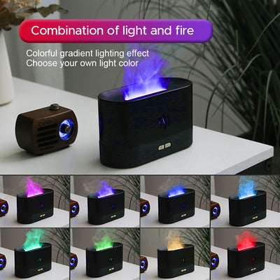 Best Selling USB Ultrasonic Flame Humidifier Led RGB Colorful Essential Oil Fire Flame Aroma Diffuser