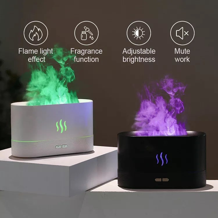 Best Selling USB Ultrasonic Flame Humidifier Led RGB Colorful Essential Oil Fire Flame Aroma Diffuser